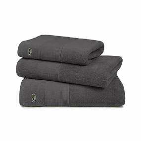 LLECROCO Bitume 600gsm Bath Towel Collection by Lacoste