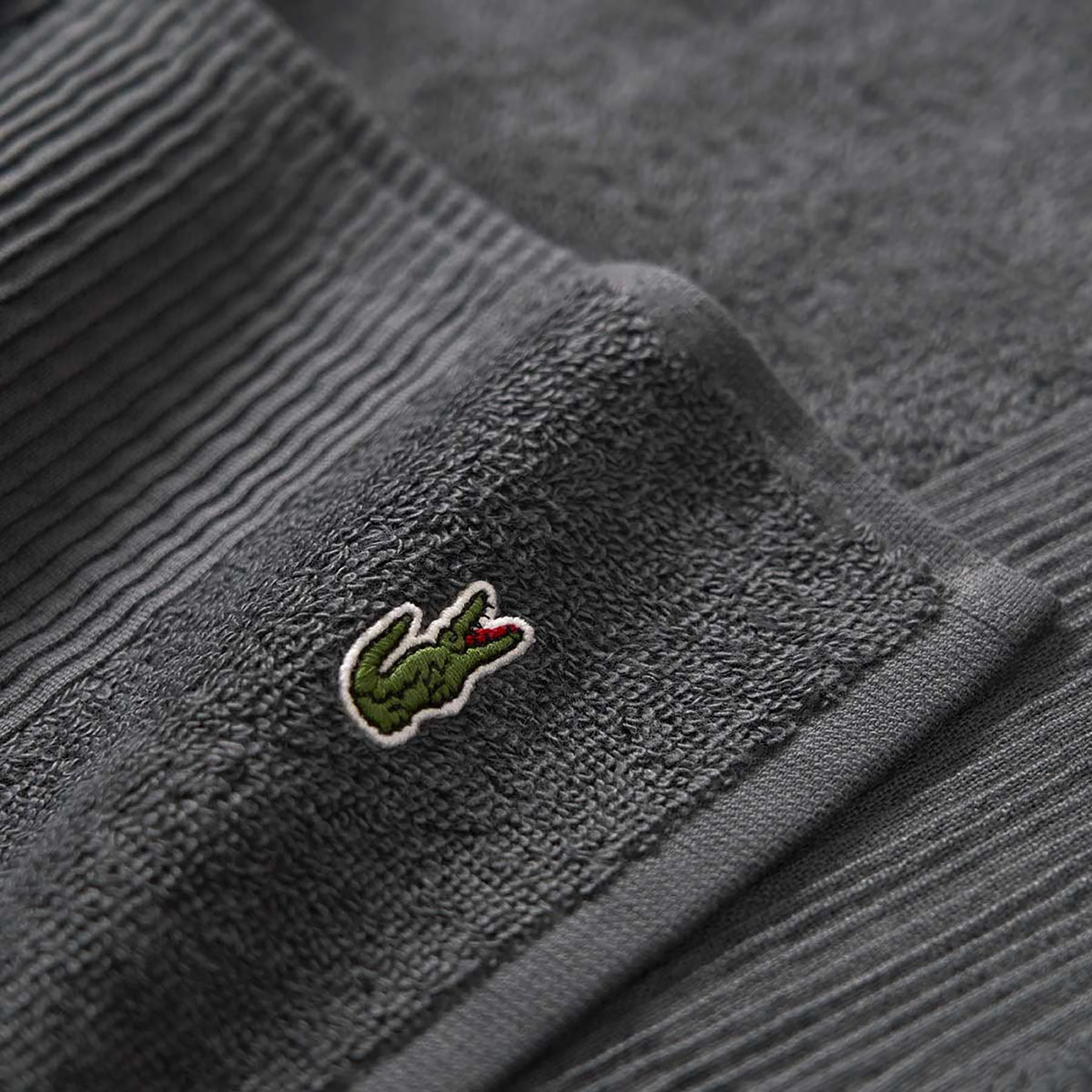 LLECROCO Bitume 600gsm Bath Towel Collection by Lacoste
