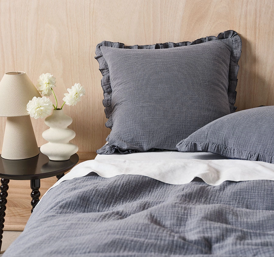 Lucy European Pillowcase Navy