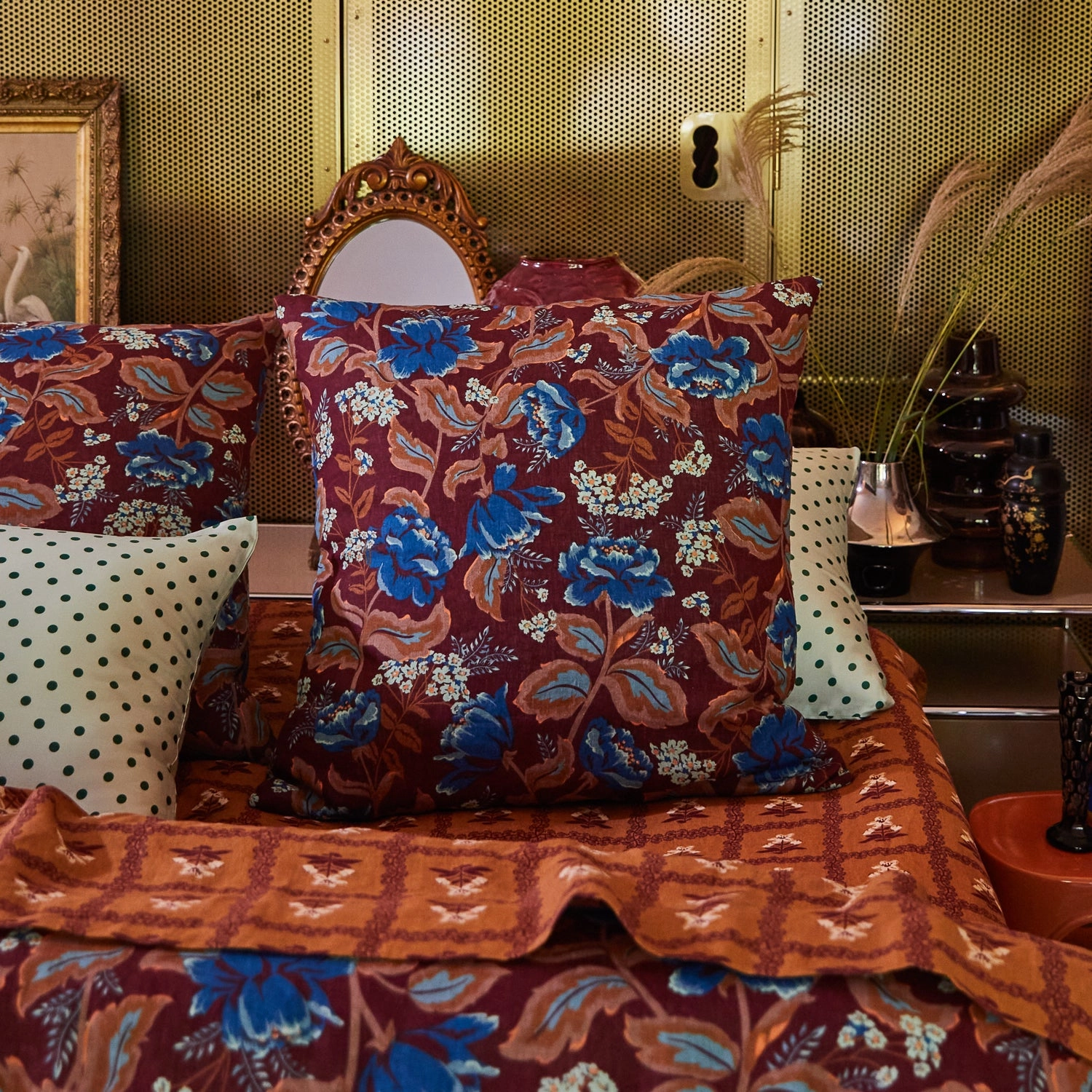 Margot Linen Euro Pillowcase Set - Mahogany