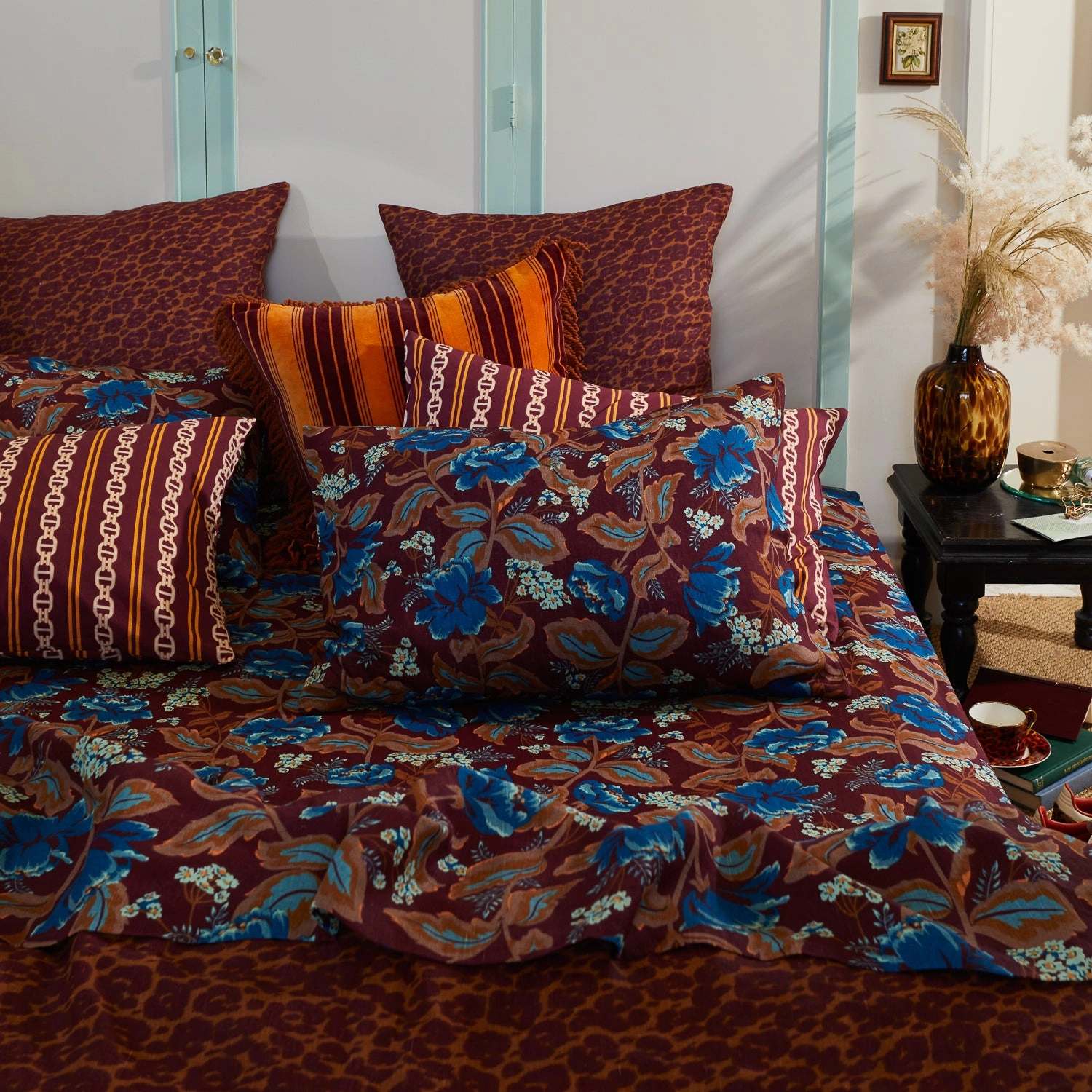 Margot Linen Pillowcase Set - Mahogany