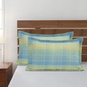Matte Weave Plaid Woven 2PC Pillow Sham Set