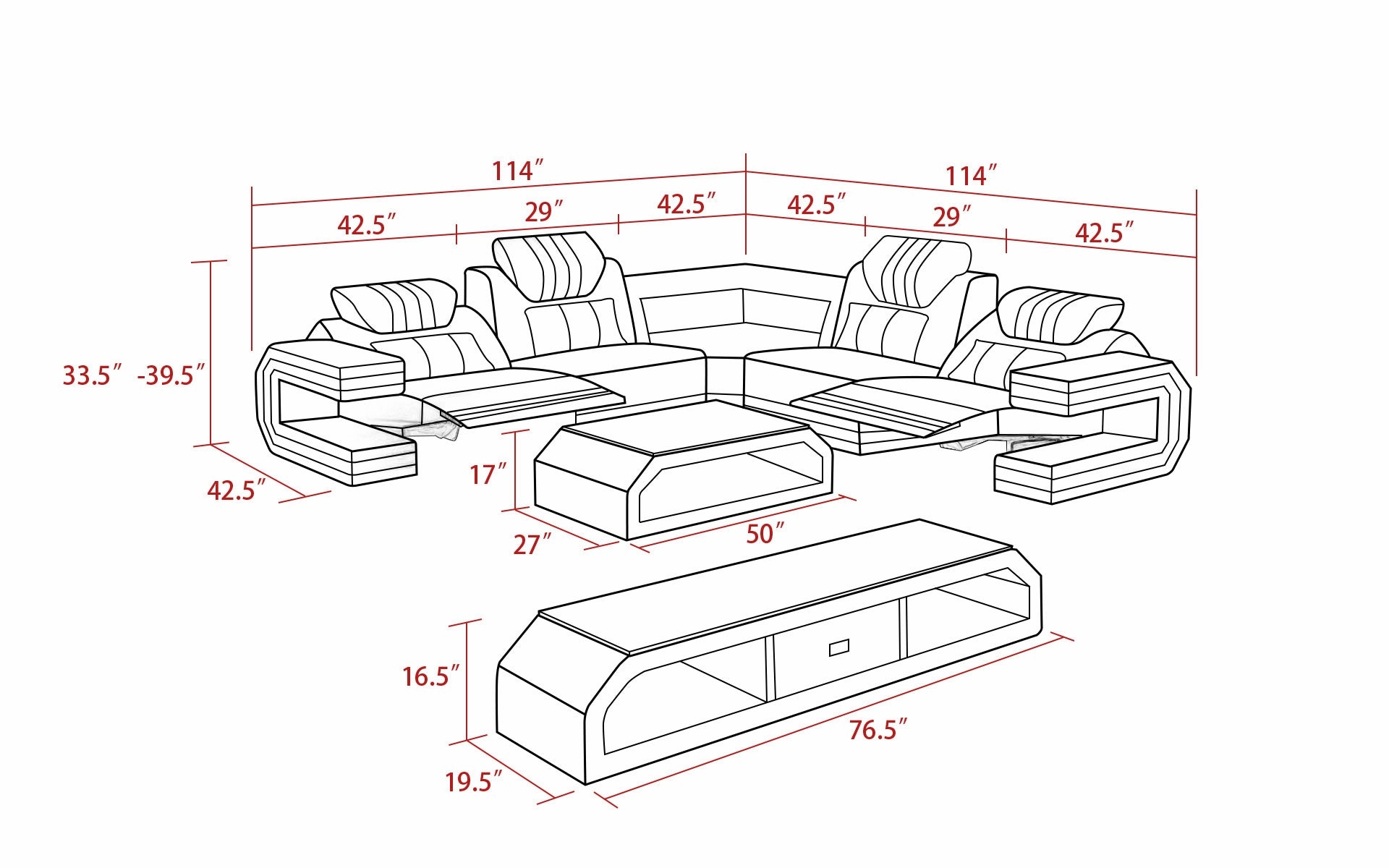 Maximus Modern L Shape Recliner Sectional