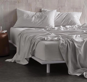 Melville Printed Flannelette Cotton Mega Sheet Set Range Grey and White
