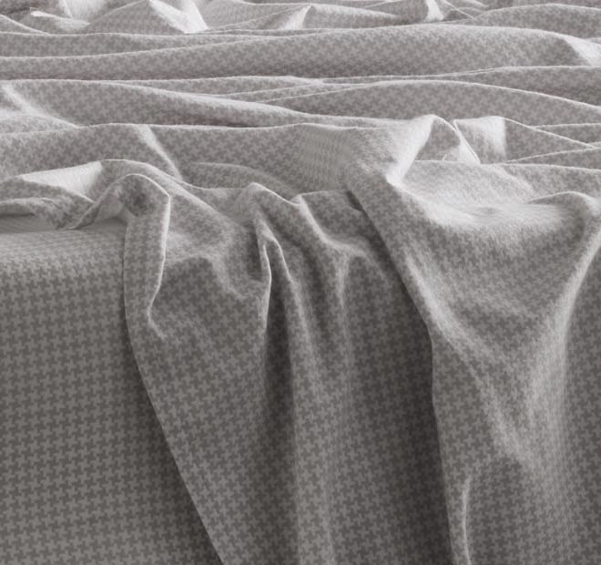 Melville Printed Flannelette Cotton Mega Sheet Set Range Grey and White