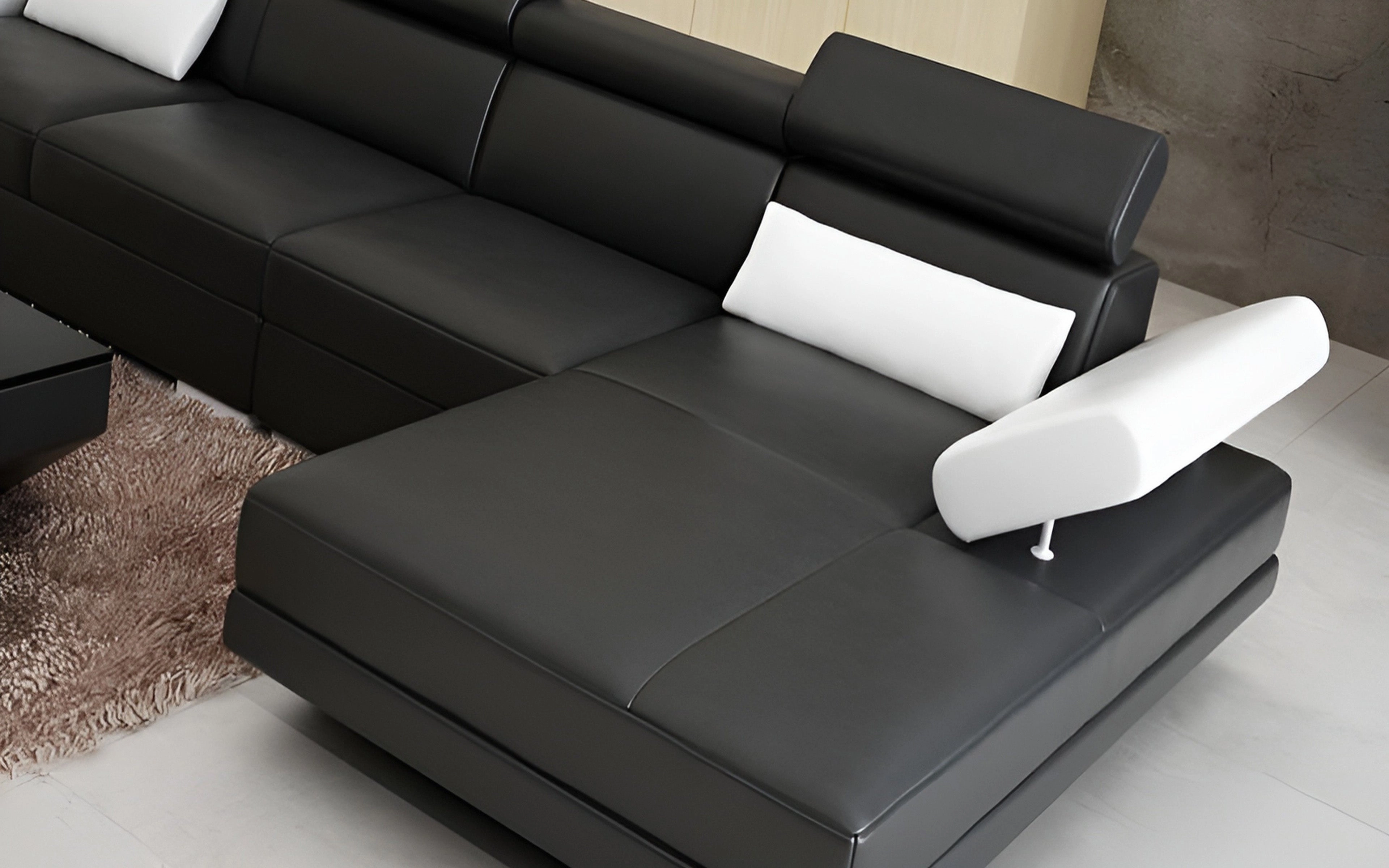 Merdell Small Modern Leather Sectional