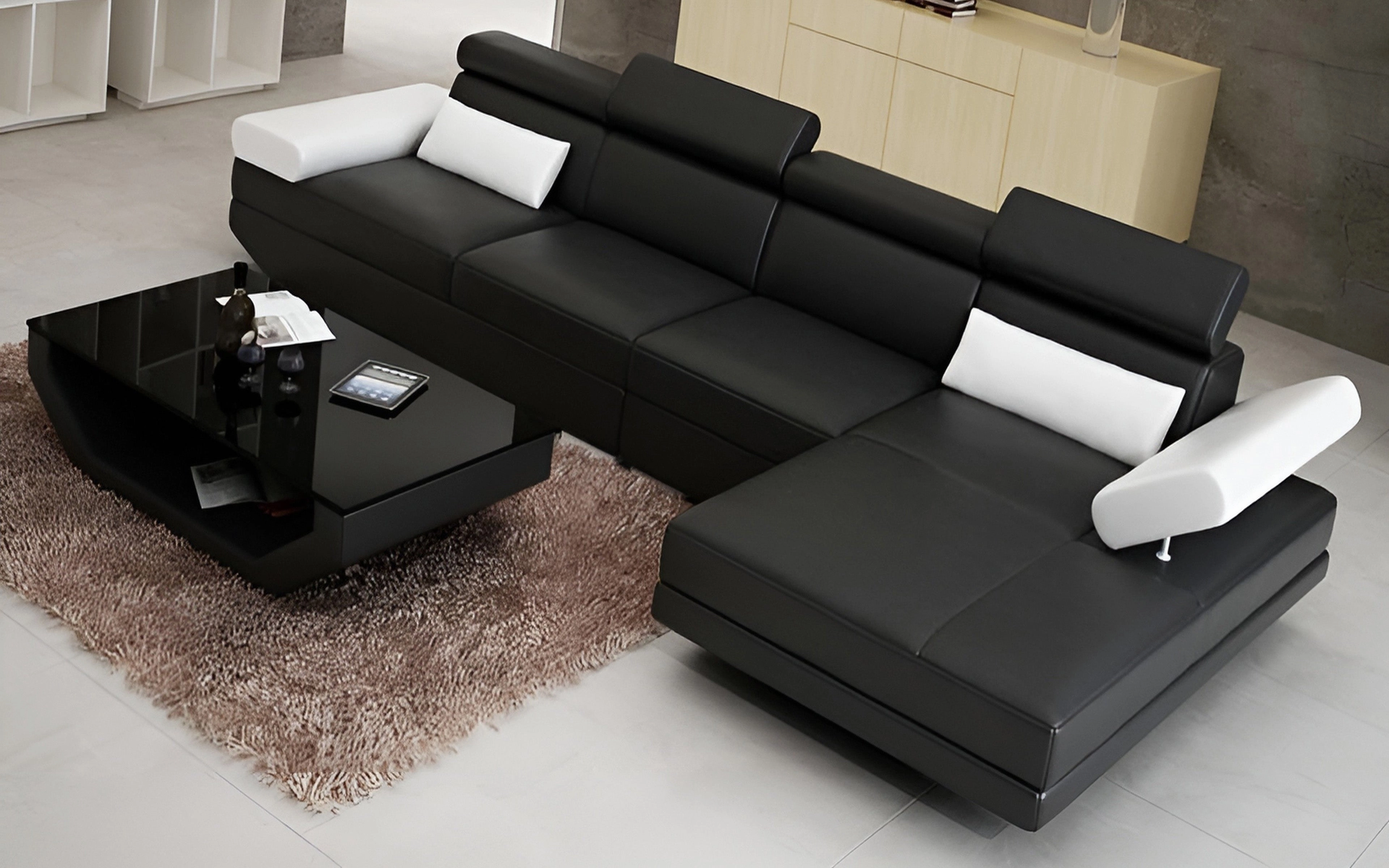 Merdell Small Modern Leather Sectional