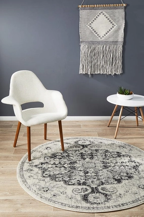 Museum 860 Round Rug (Charcoal) by Rug Culture
