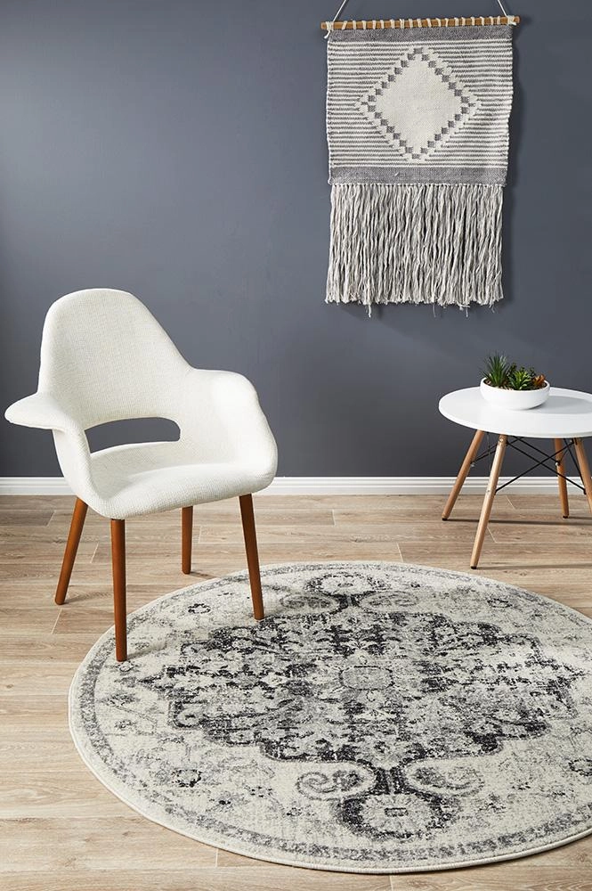 Museum 860 Round Rug (Charcoal) by Rug Culture