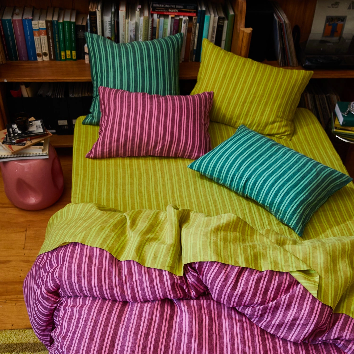 Nadine Linen Pillowcase Set - Forest