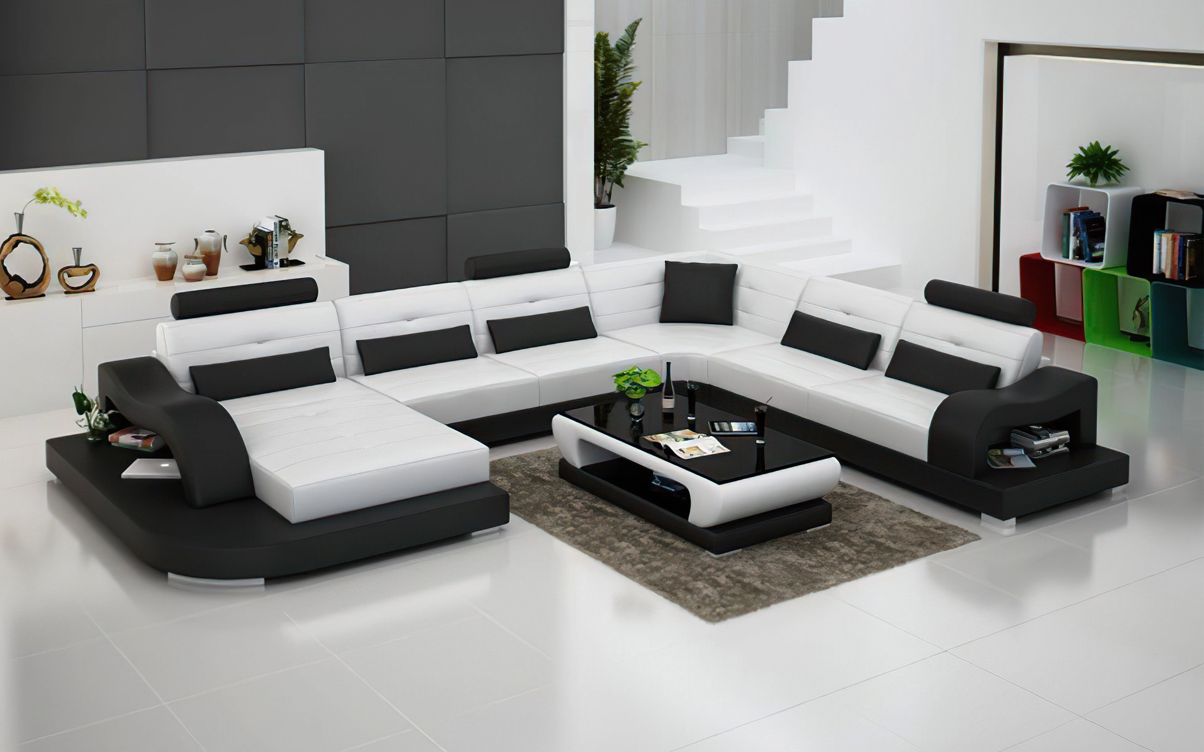Nebula Modern U-Shape Leather Sectional