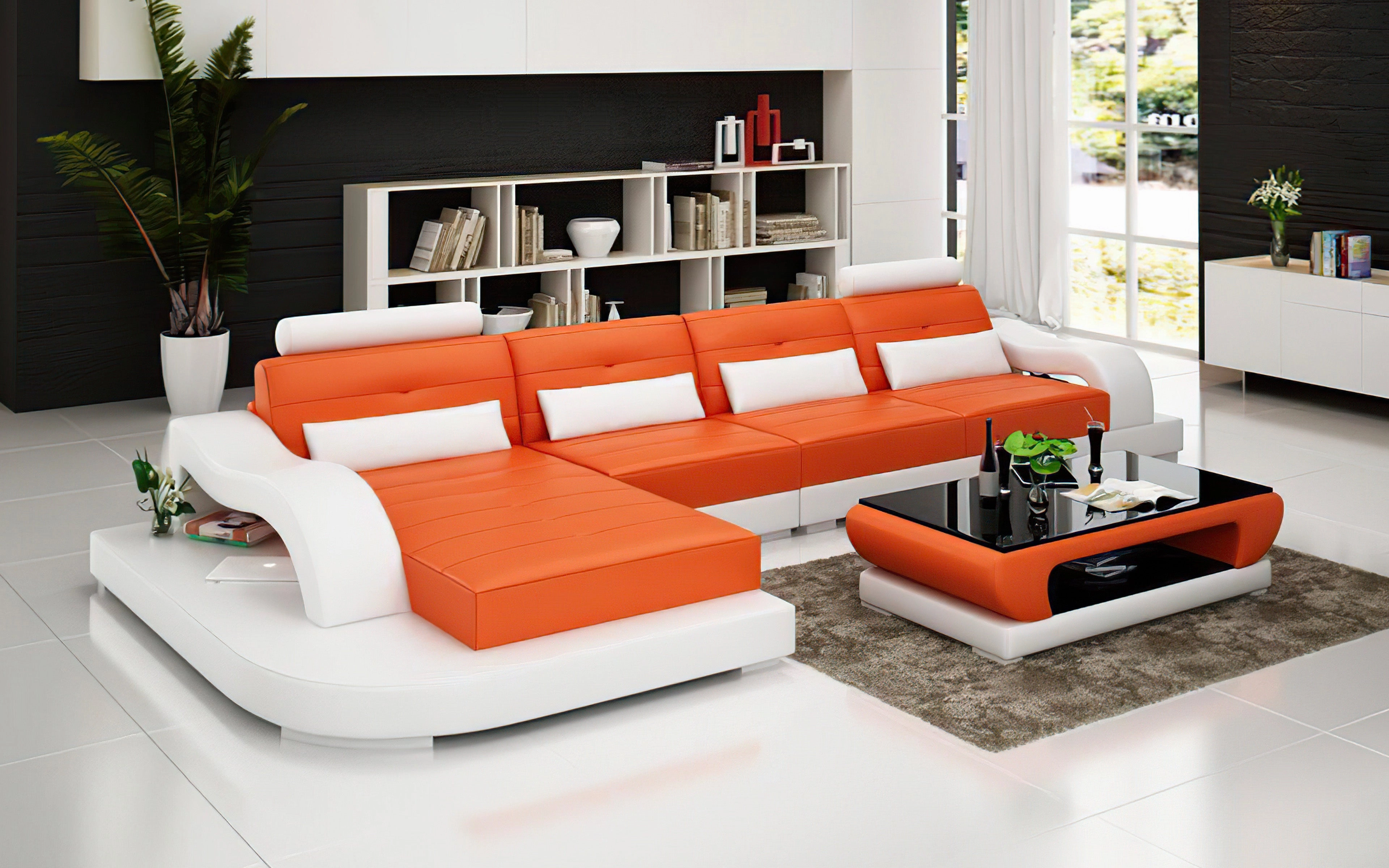 Nebula Small Modern Leather Sectional