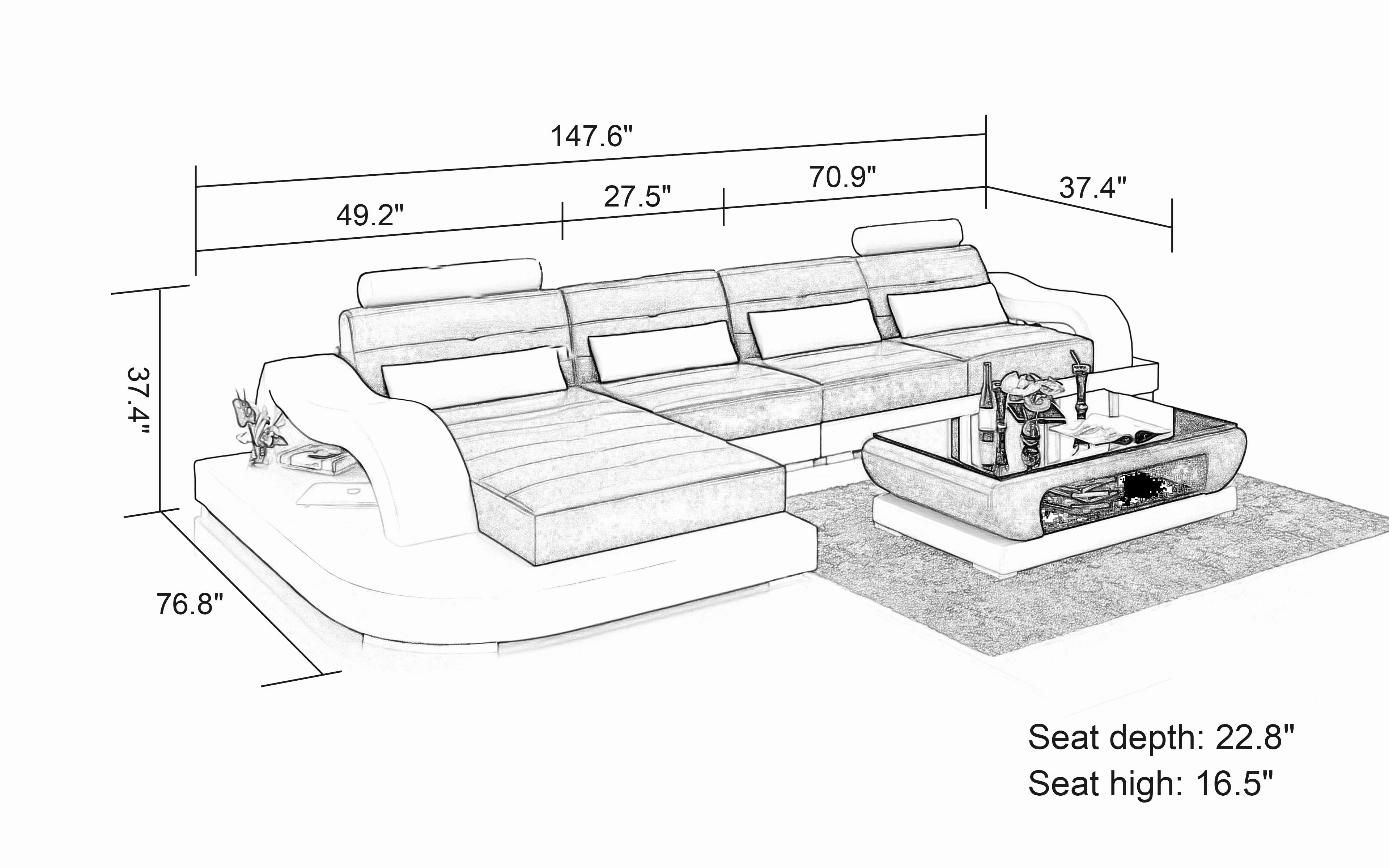 Nebula Small Modern Leather Sectional