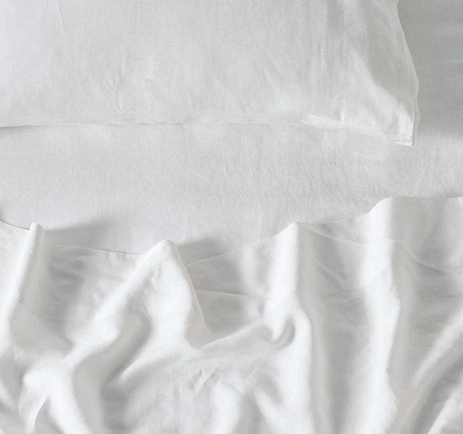 Nimes Linen Mega Flat Sheet Range White