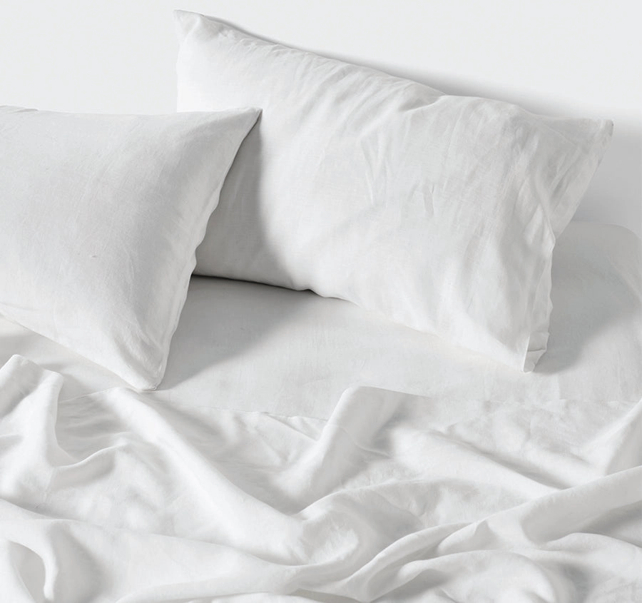 Nimes Linen Mega Flat Sheet Range White