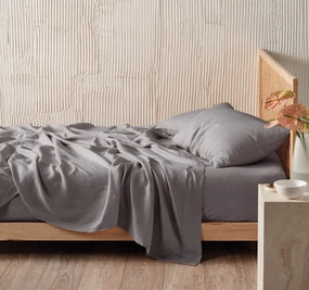 Nimes Linen Mega Sheet Set Range Ash