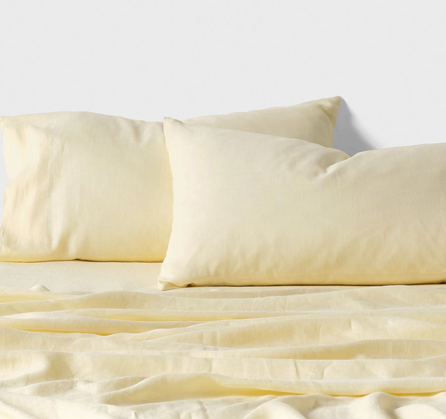 Nimes Linen Mega Sheet Set Range Lemon