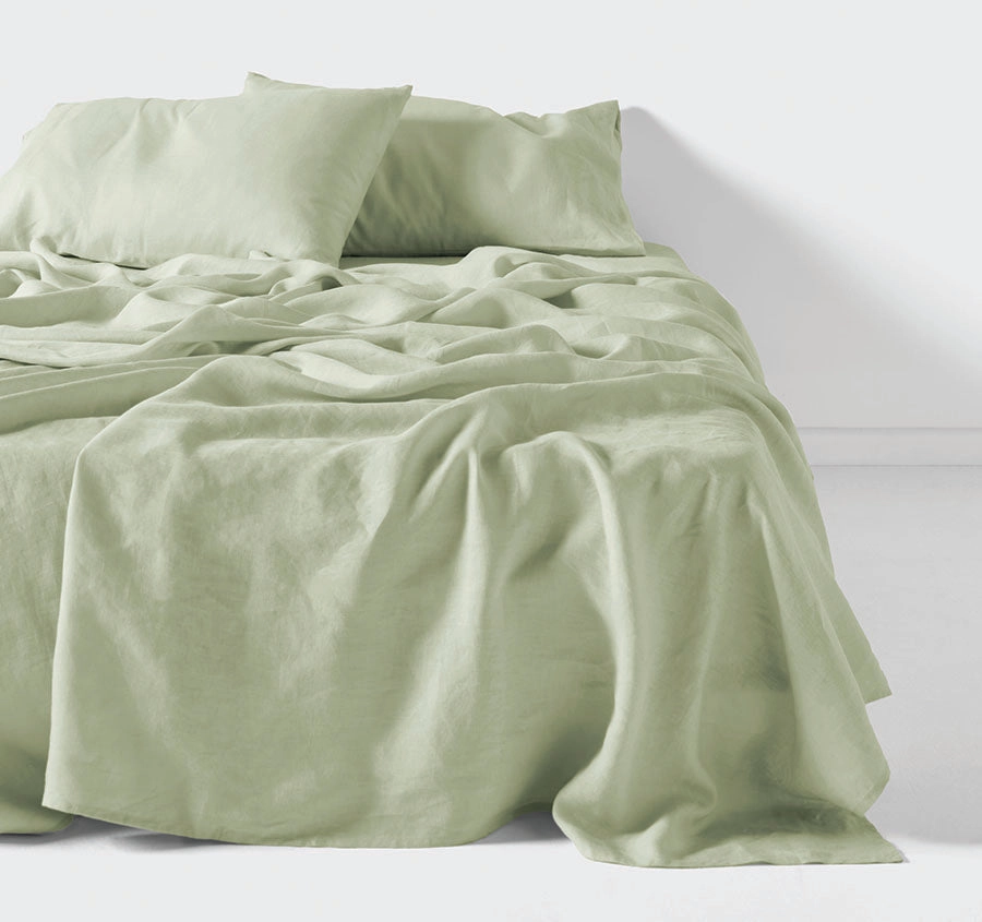 Nimes Linen Mega Sheet Set Range Wasabi