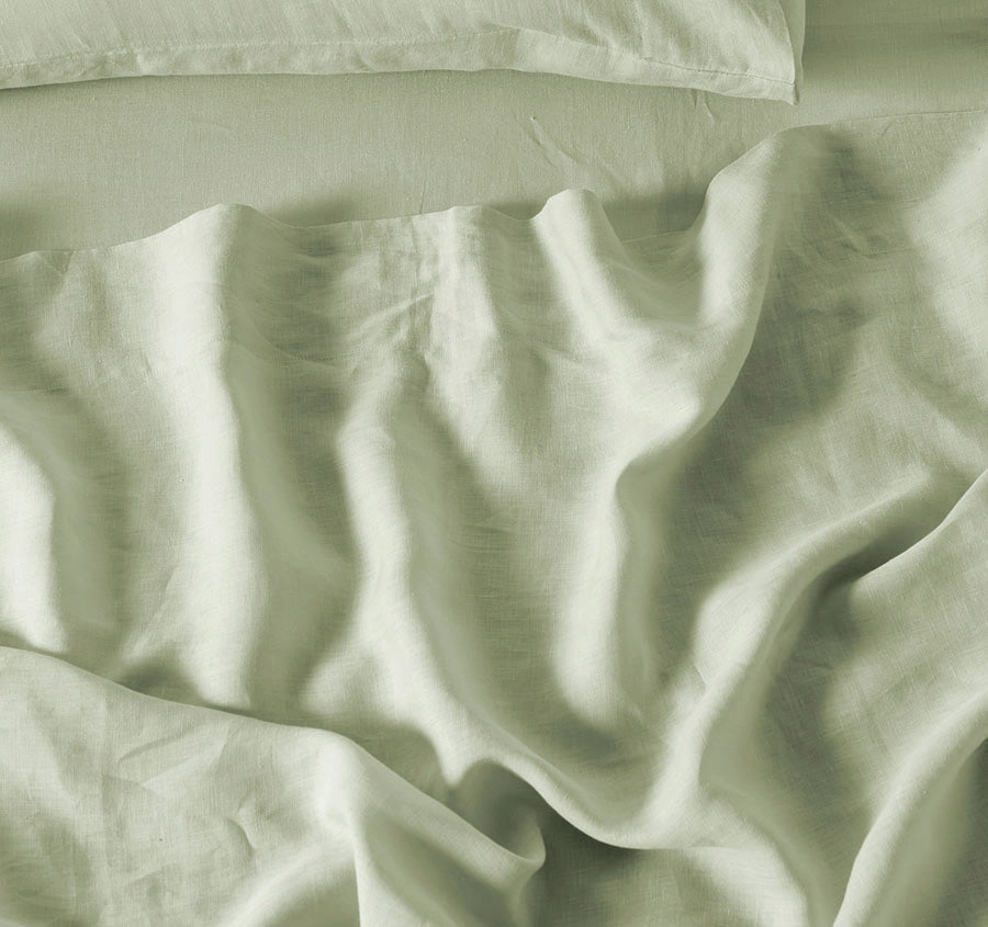 Nimes Linen Mega Sheet Set Range Wasabi