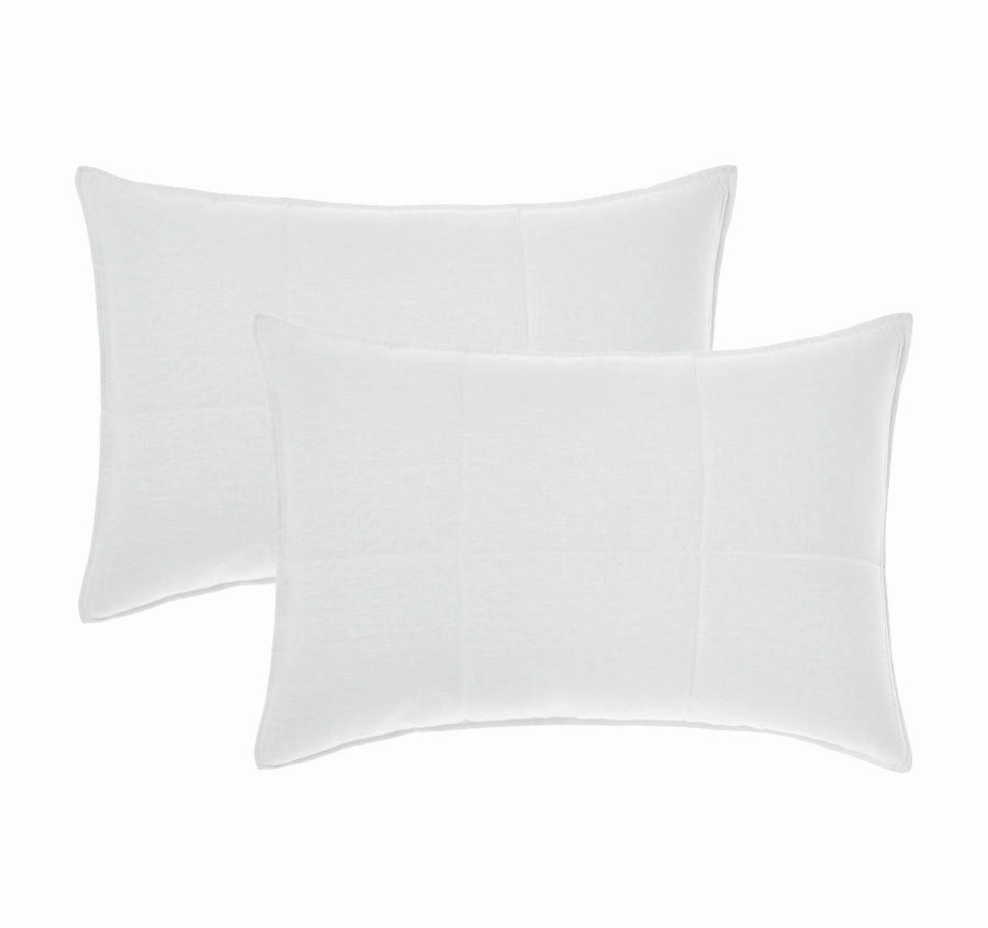 Nimes Linen Standard Pillowsham Pair White