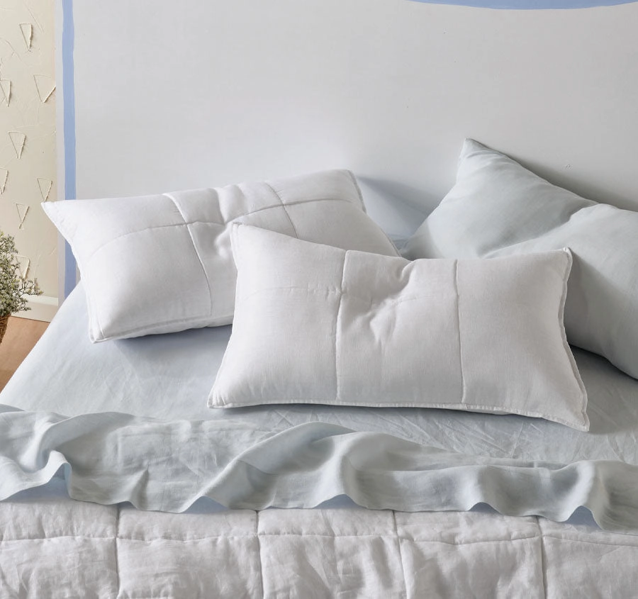 Nimes Linen Standard Pillowsham Pair White