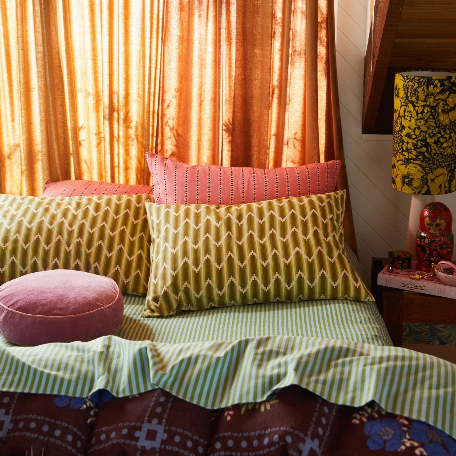 Nisha Cotton Pillowcase Set - Reed