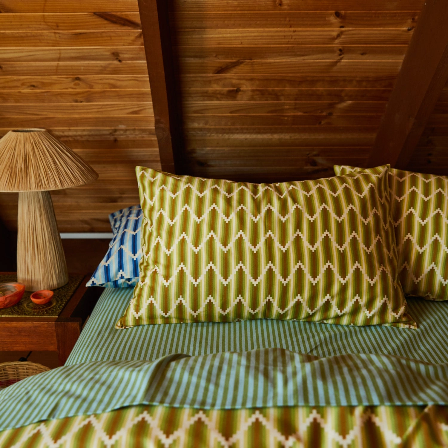 Nisha Cotton Pillowcase Set - Reed