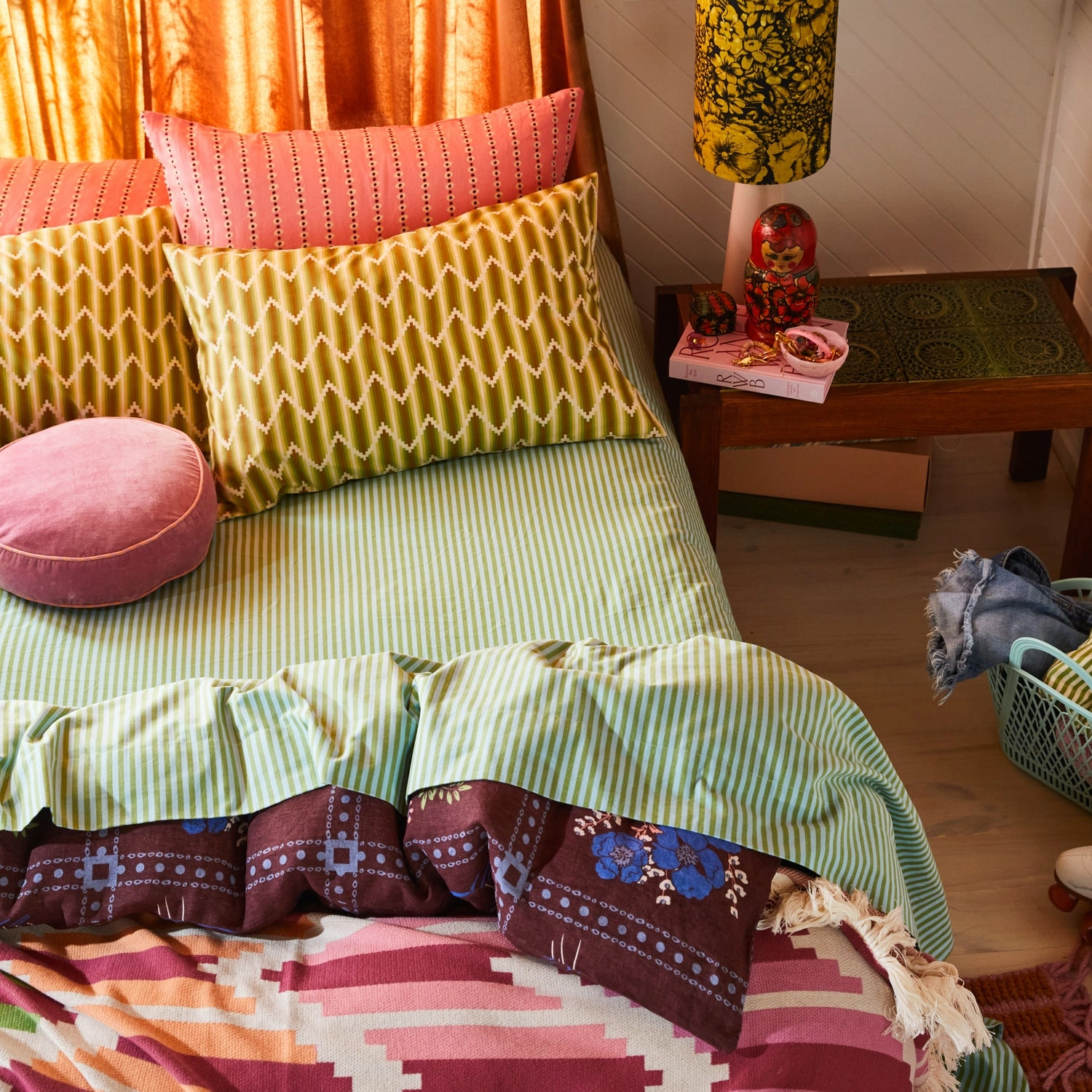 Nisha Cotton Pillowcase Set - Reed