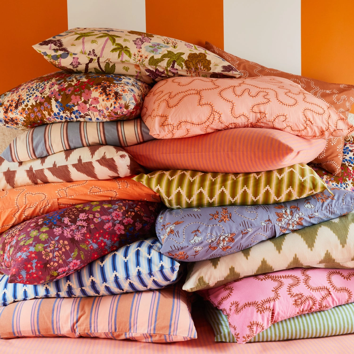 Nisha Cotton Pillowcase Set - Reed