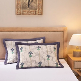 Nouveau Tradition Water Lily Blue Pillow Sham Set