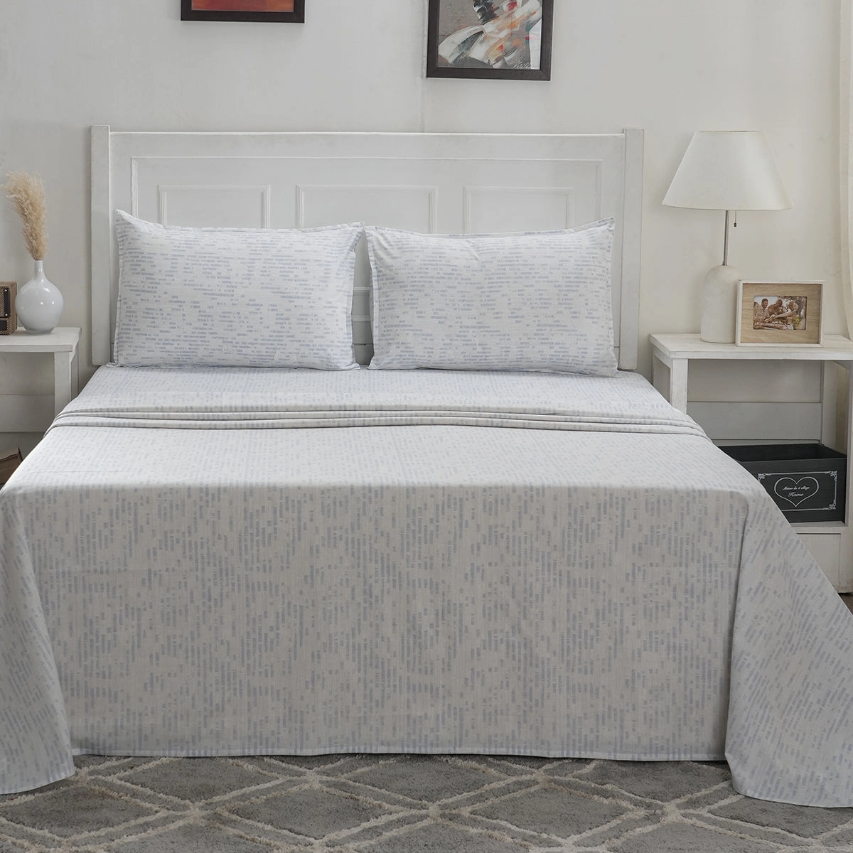 Optimist Bloom 100% Cotton Printed Bed Sheet with Pillow Case