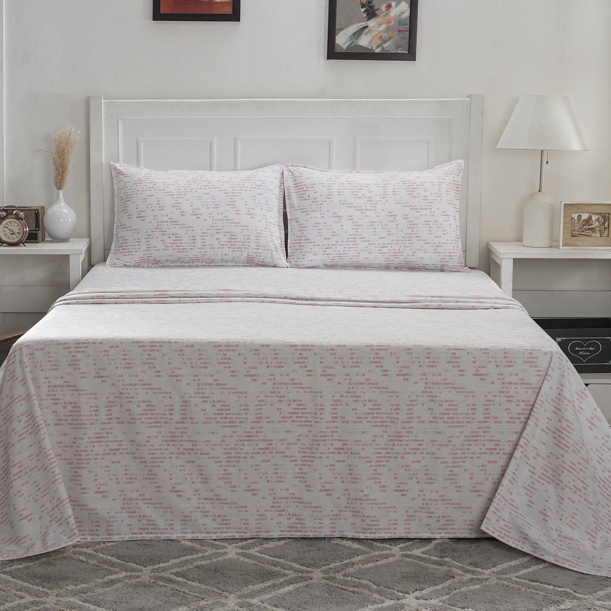 Optimist Bloom 100% Cotton Printed Bed Sheet with Pillow Case