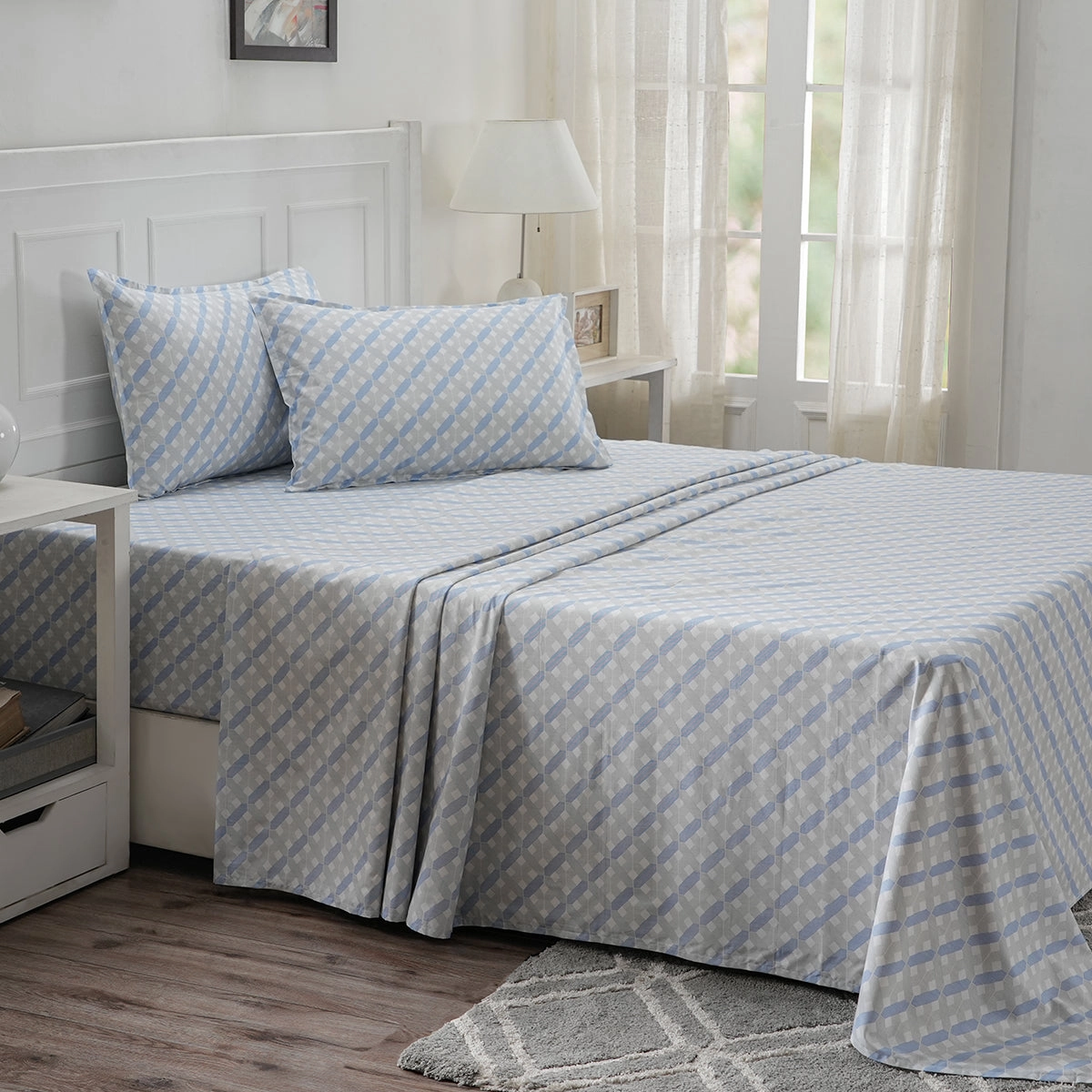 Optimist Bloom 100% Cotton Printed Bed Sheet with Pillow Case