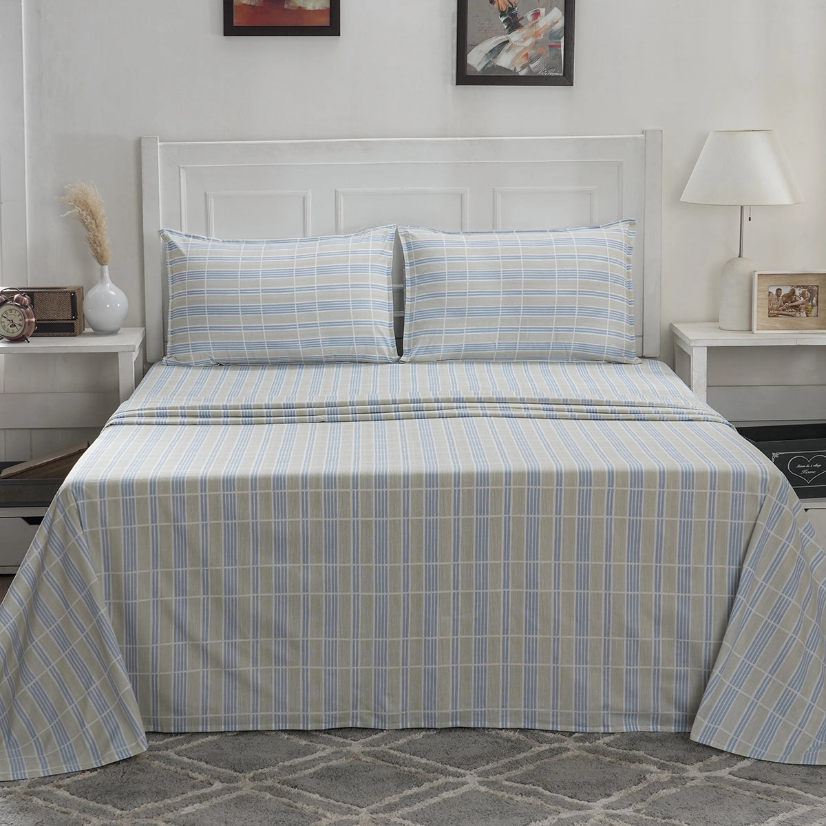 Optimist Bloom 100% Cotton Printed Bed Sheet with Pillow Case