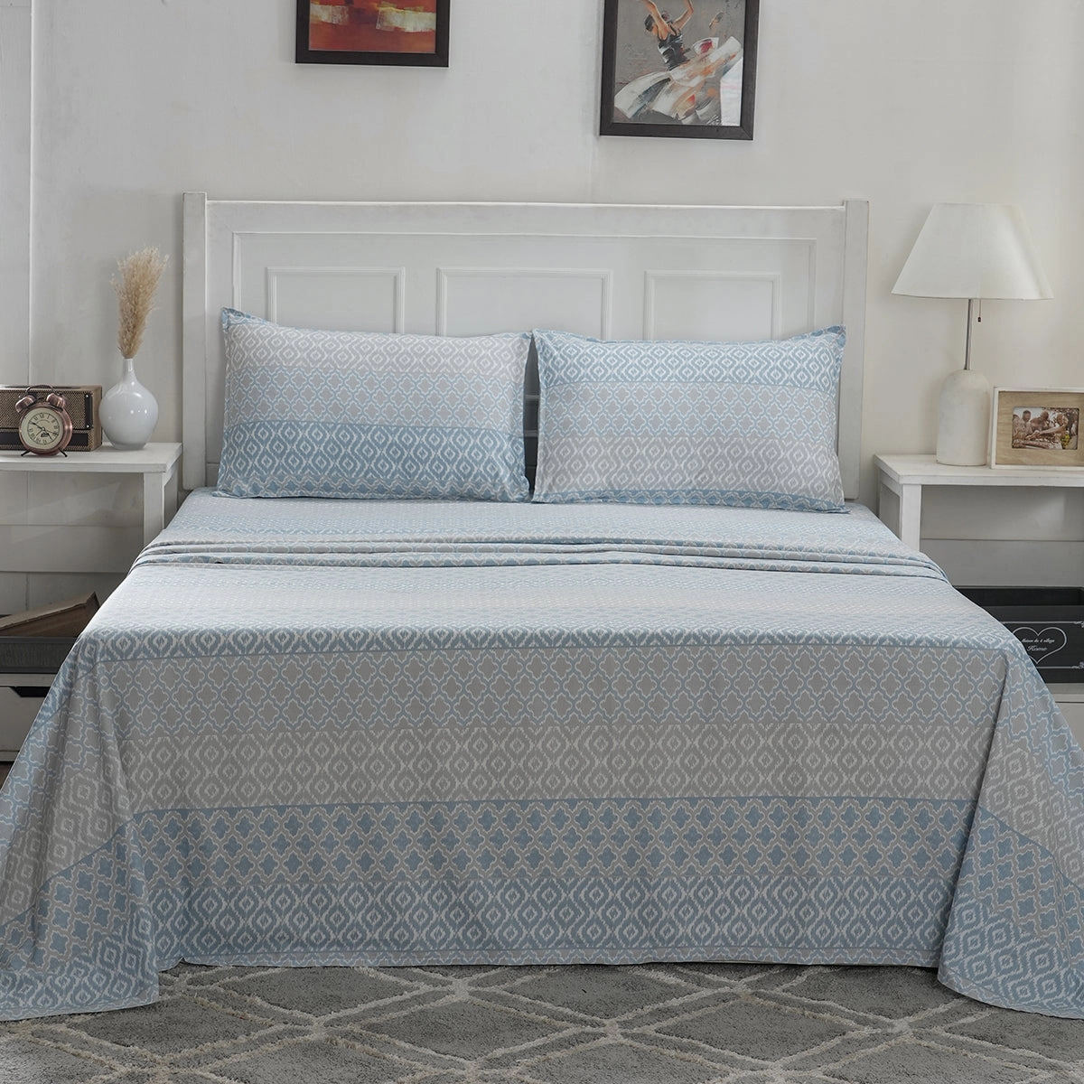 Optimist Bloom 100% Cotton Printed Bed Sheet with Pillow Case