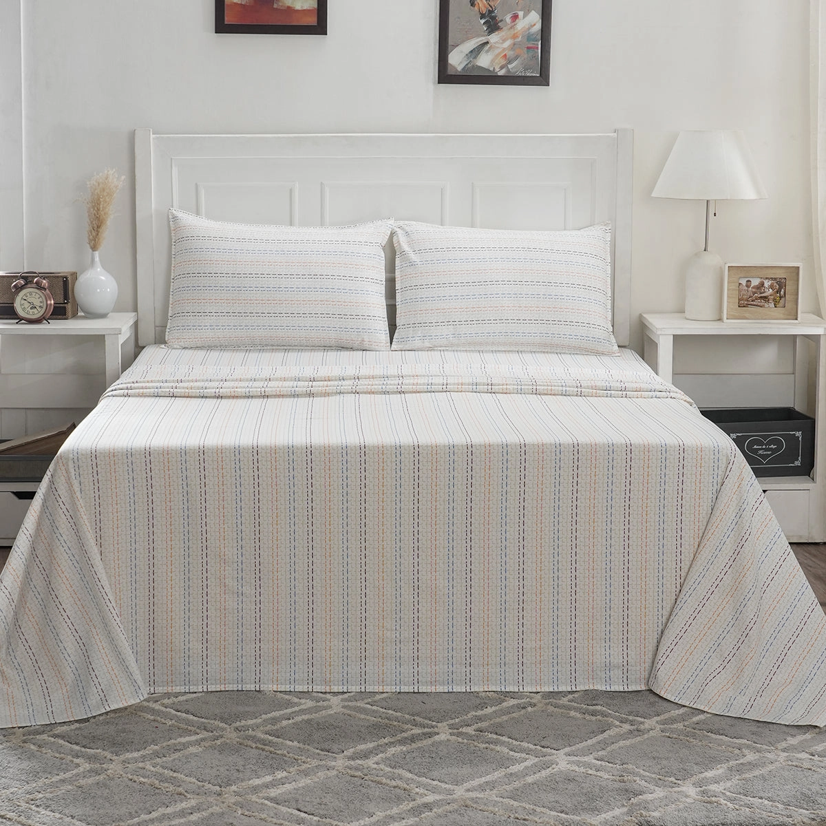 Optimist Bloom 100% Cotton Printed Bed Sheet with Pillow Case