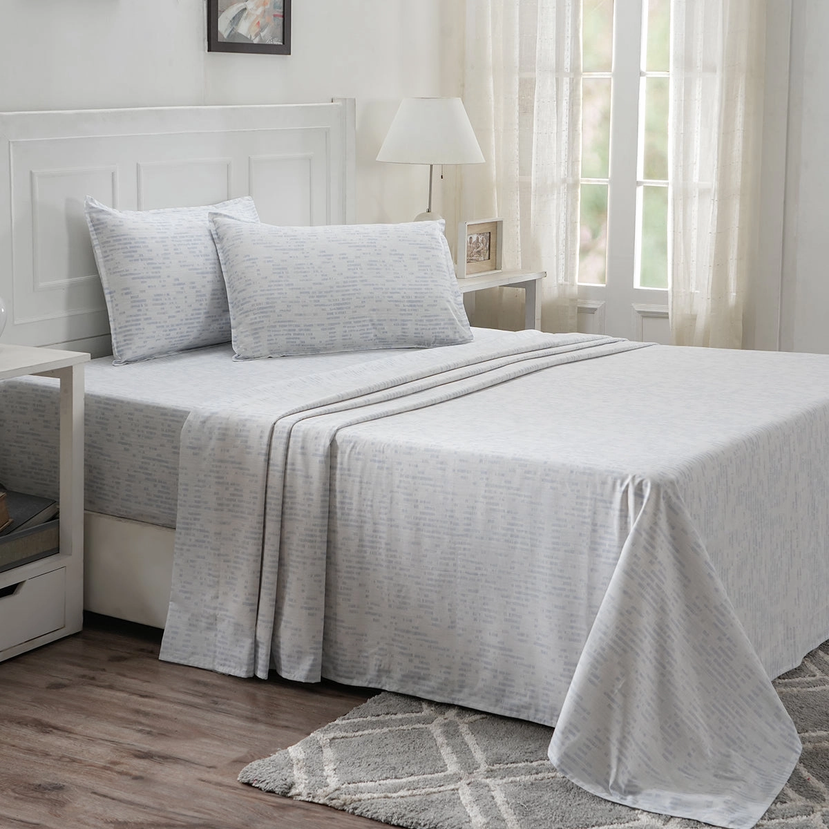 Optimist Bloom 100% Cotton Printed Bed Sheet with Pillow Case