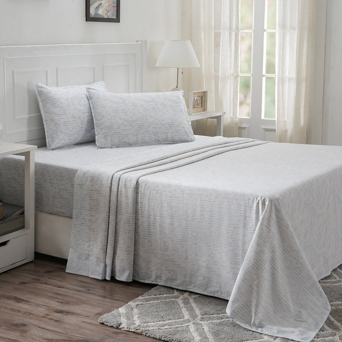 Optimist Bloom 100% Cotton Printed Bed Sheet with Pillow Case
