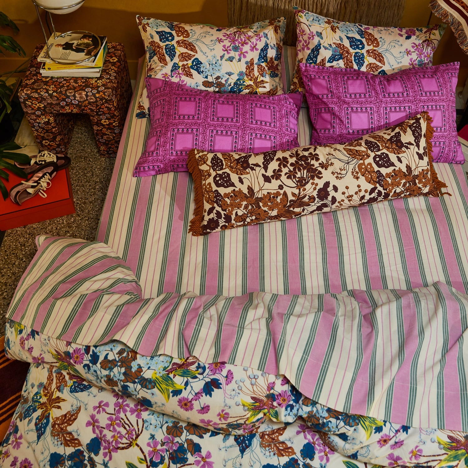Orson Cotton Pillowcase Set - Fuchsia