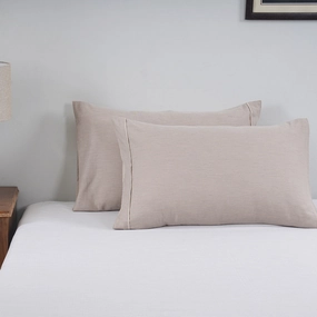 Pin Stripe Made With Egyption Cotton Ultra Soft Beige Pillow Case Set