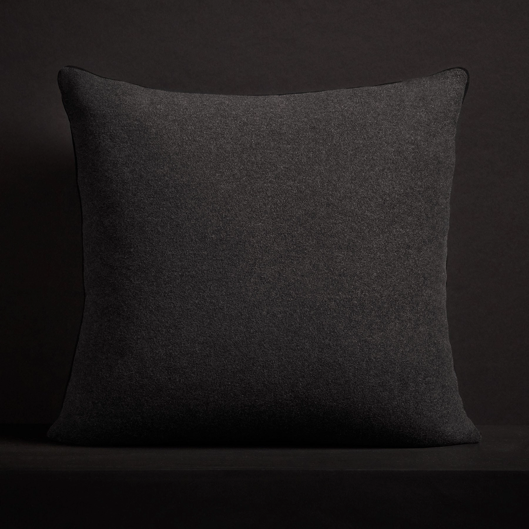 Plaid Throw Pillow With Piping - Black/Ivory Plaid