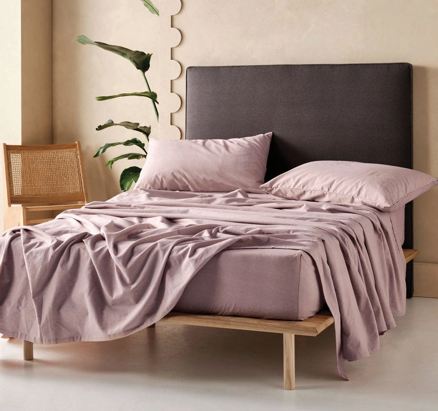 Plain-Dyed Flannelette Cotton Mega Sheet Set Range Lavender