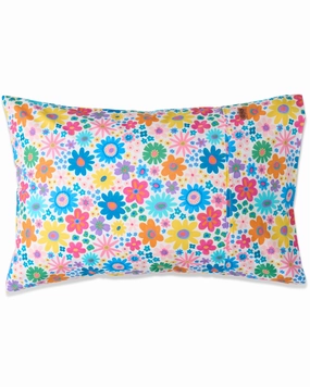 Rainbow Flowers Organic Cotton Pillowcase