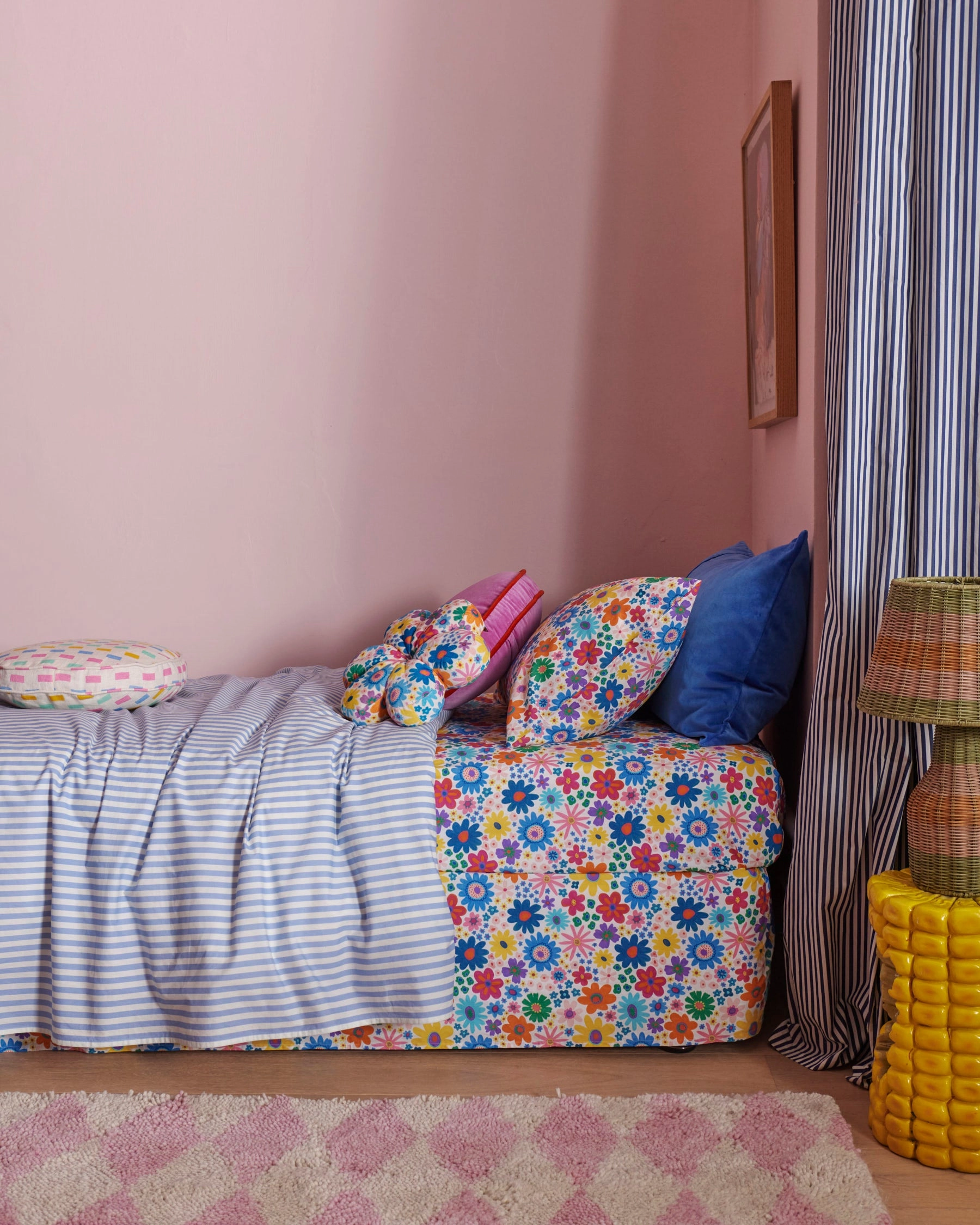 Rainbow Flowers Organic Cotton Pillowcase