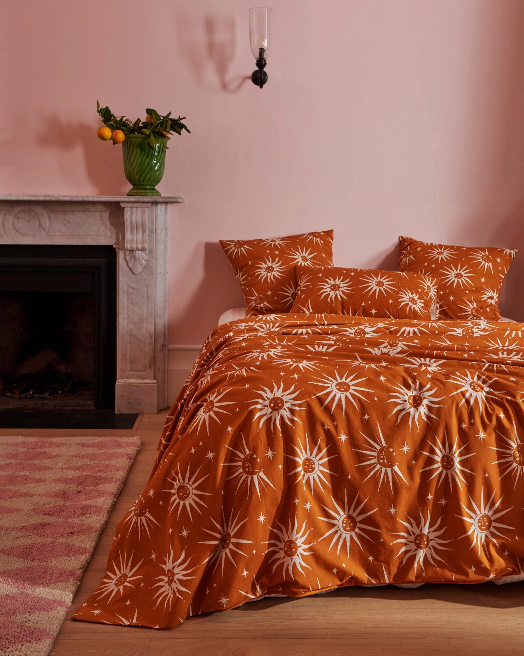 Ray Of Light Ochre Organic Cotton Pillowcases