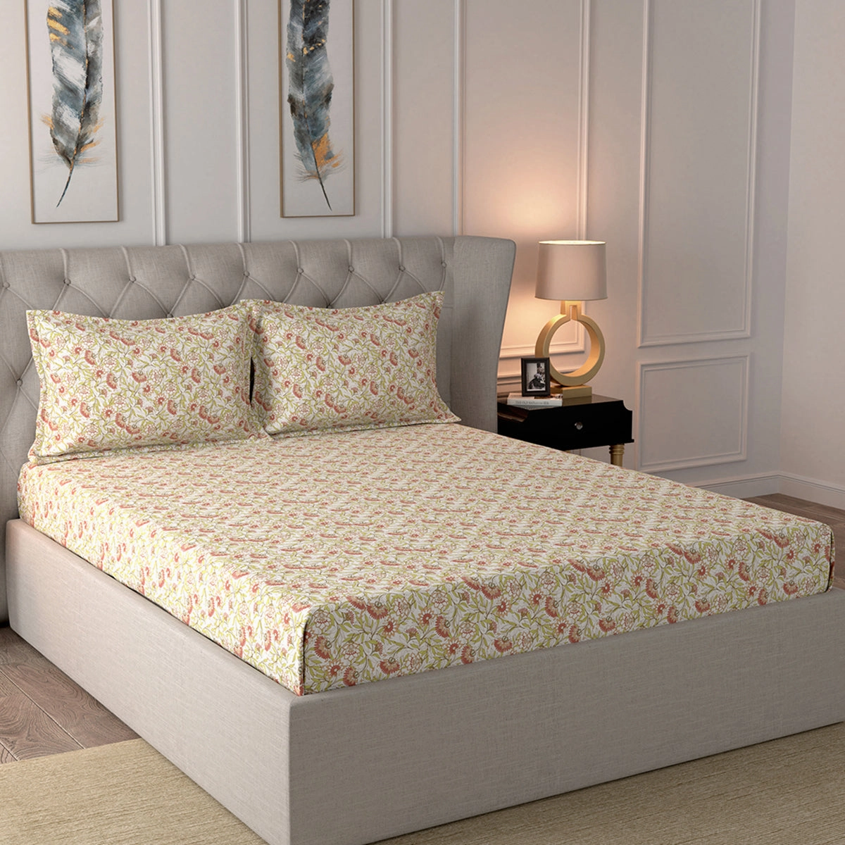 Royal Botanic 144TC Cotton Bed Sheet With Pillow Case