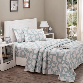 Royal Botanic 200 TC Harriett 100% Cotton Bed Sheet With Pillow Case