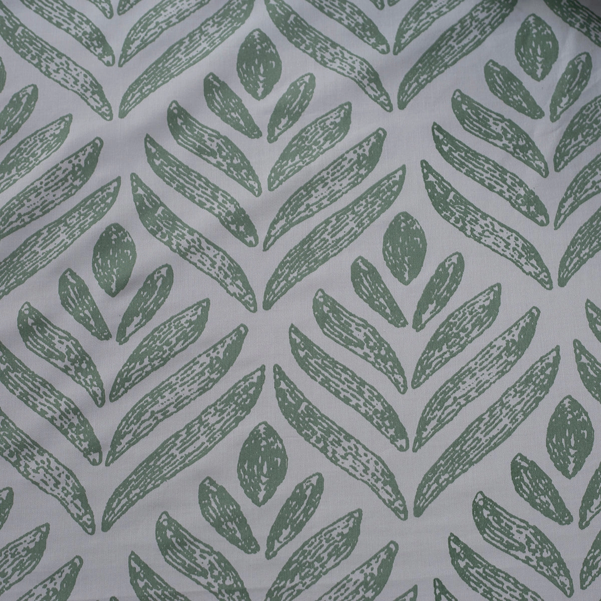 Royal Botanic 200 TC Petal Touch Green 100% Cotton Bed Sheet With Pillow Case