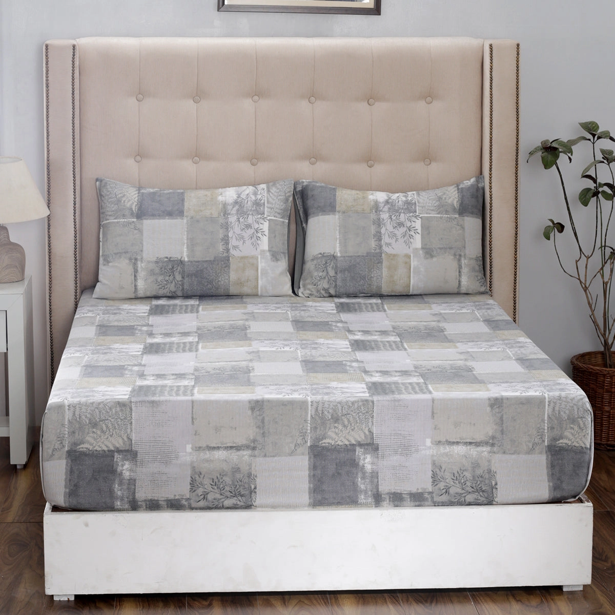 Royal Botanic 200TC  Botanical Grunge 100% Cotton Bed Sheet With Pillow Case