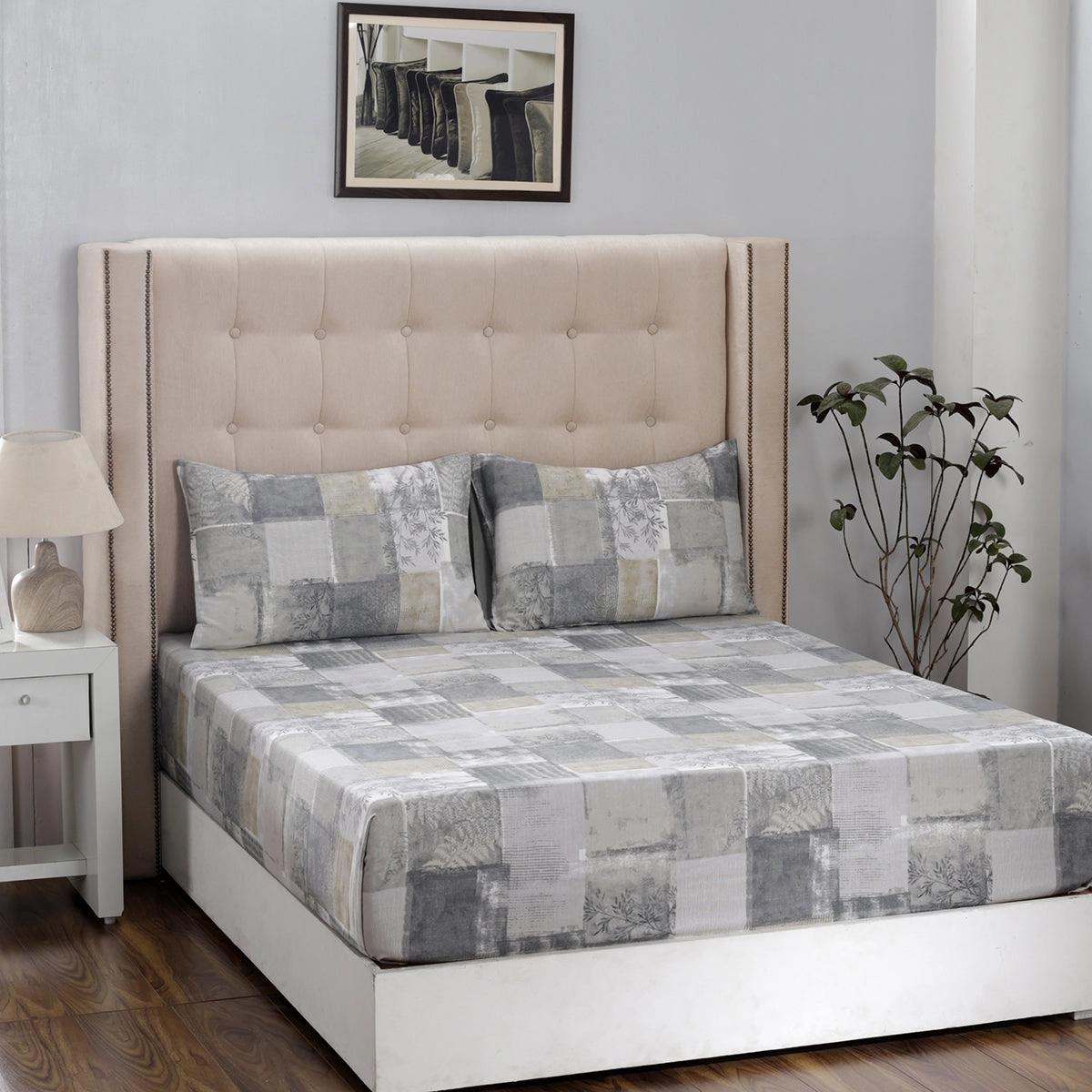 Royal Botanic 200TC  Botanical Grunge 100% Cotton Bed Sheet With Pillow Case